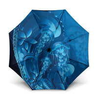 Blue Gradient Polynesia Jellyfish Umbrella Plumeria Polynesian Tattoo Glowing Vibes
