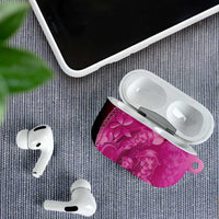 Pink Gradient Polynesia Jellyfish AirPods Case Plumeria Polynesian Tattoo Glowing Vibes