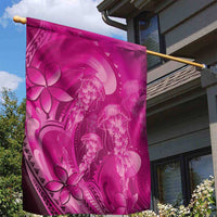 Pink Gradient Polynesia Jellyfish Garden Flag Plumeria Polynesian Tattoo Glowing Vibes