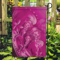 Pink Gradient Polynesia Jellyfish Garden Flag Plumeria Polynesian Tattoo Glowing Vibes