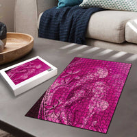 Pink Gradient Polynesia Jellyfish Puzzle Plumeria Polynesian Tattoo Glowing Vibes