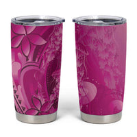 Pink Gradient Polynesia Jellyfish Tumbler Cup Plumeria Polynesian Tattoo Glowing Vibes