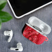 Red Gradient Polynesia Jellyfish AirPods Case Plumeria Polynesian Tattoo Glowing Vibes