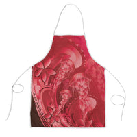 Red Gradient Polynesia Jellyfish Apron Plumeria Polynesian Tattoo Glowing Vibes