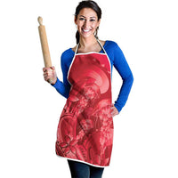 Red Gradient Polynesia Jellyfish Apron Plumeria Polynesian Tattoo Glowing Vibes