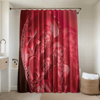 Red Gradient Polynesia Jellyfish Bathroom Set Plumeria Polynesian Tattoo Glowing Vibes