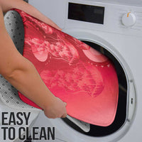 Red Gradient Polynesia Jellyfish Bathroom Set Plumeria Polynesian Tattoo Glowing Vibes