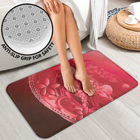 Red Gradient Polynesia Jellyfish Bathroom Set Plumeria Polynesian Tattoo Glowing Vibes