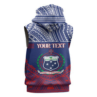 Personalised Samoa Independence Day Sleeveless Zip Hoodie 64th Anniversary Toa O Samoa LT14 - Polynesian Pride
