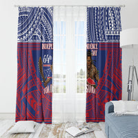 Samoa Independence Day Window Curtain 64th Anniversary Toa O Samoa LT14 - Polynesian Pride