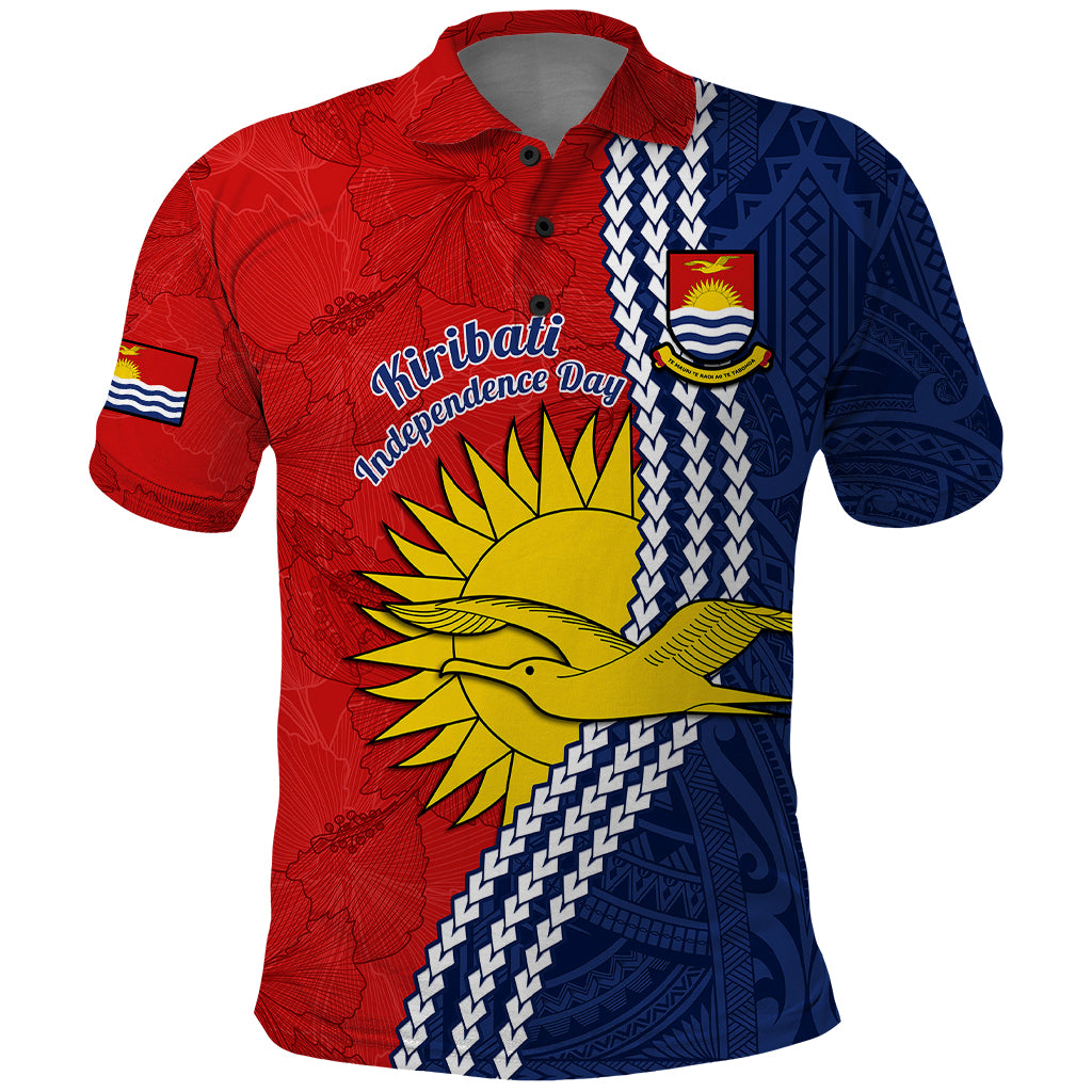 Kiribati Independence Day Polo Shirt Happy 44th Anniversary Hibiscus Polynesian LT14 Red - Polynesian Pride