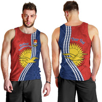 Personalised Kiribati Independence Day Men Tank Top Happy 44th Anniversary Hibiscus Polynesian LT14 - Polynesian Pride