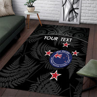 Custom New Zealand Silver Fern Football Area Rug Summer 2024 Olympic Go Aotearoa