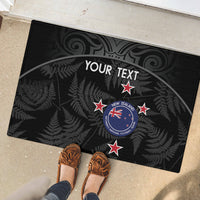 Custom New Zealand Silver Fern Football Rubber Doormat Summer 2024 Olympic Go Aotearoa