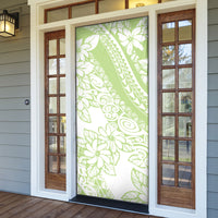 Polynesian Tiare Flower Sage Green Pastel Door Cover