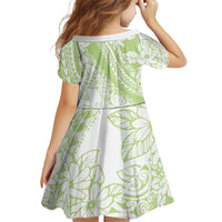 Polynesian Tiare Flower Sage Green Pastel Family Matching Puletasi and Hawaiian Shirt