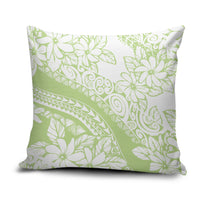 Polynesian Tiare Flower Sage Green Pastel Pillow Cover
