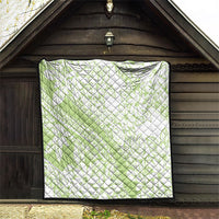 Polynesian Tiare Flower Sage Green Pastel Quilt