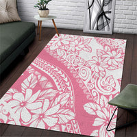 Polynesian Tiare Flower Pink Pastel Vibes Area Rug
