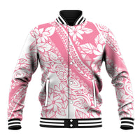 Polynesian Tiare Flower Pink Pastel Vibes Baseball Jacket