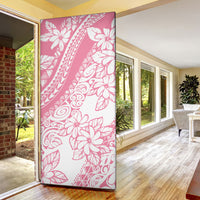 Polynesian Tiare Flower Pink Pastel Vibes Door Cover