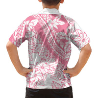 Polynesian Tiare Flower Pink Pastel Vibes Kid Hawaiian Shirt