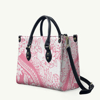 Polynesian Tiare Flower Pink Pastel Vibes Leather Bag