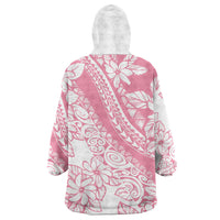 Polynesian Tiare Flower Pink Pastel Vibes Wearable Blanket Hoodie LT14 - Polynesian Pride