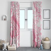 Polynesian Tiare Flower Pink Pastel Vibes Window Curtain