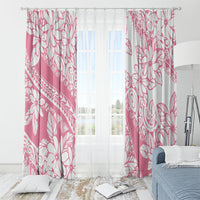Polynesian Tiare Flower Pink Pastel Vibes Window Curtain