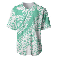 Polynesian Tiare Flower Cyan Pastel Vibes Baseball Jersey