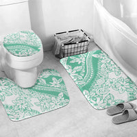 Polynesian Tiare Flower Cyan Pastel Vibes Bathroom Set