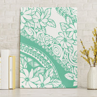 Polynesian Tiare Flower Cyan Pastel Vibes Canvas Wall Art