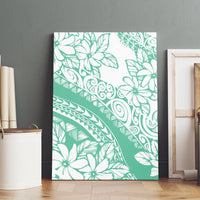 Polynesian Tiare Flower Cyan Pastel Vibes Canvas Wall Art