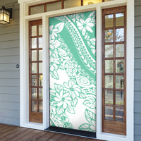 Polynesian Tiare Flower Cyan Pastel Vibes Door Cover