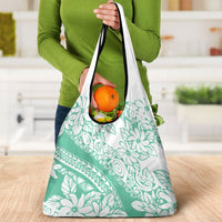 Polynesian Tiare Flower Cyan Pastel Vibes Grocery Bag