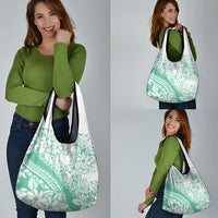 Polynesian Tiare Flower Cyan Pastel Vibes Grocery Bag