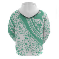 Polynesian Tiare Flower Cyan Pastel Vibes Hoodie