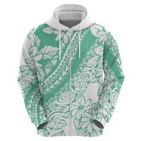 Polynesian Tiare Flower Cyan Pastel Vibes Hoodie