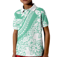 Polynesian Tiare Flower Cyan Pastel Vibes Kid Polo Shirt