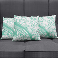 Polynesian Tiare Flower Cyan Pastel Vibes Pillow Cover