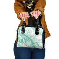 Polynesian Tiare Flower Cyan Pastel Vibes Shoulder Handbag