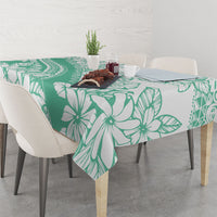 Polynesian Tiare Flower Cyan Pastel Vibes Tablecloth