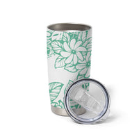 Polynesian Tiare Flower Cyan Pastel Vibes Tumbler Cup