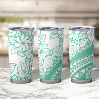 Polynesian Tiare Flower Cyan Pastel Vibes Tumbler Cup