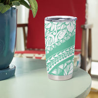 Polynesian Tiare Flower Cyan Pastel Vibes Tumbler Cup