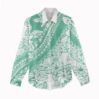 Polynesian Tiare Flower Cyan Pastel Vibes Women Casual Shirt LT14 - Polynesian Pride