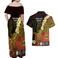 Papua New Guinea 1975 Couples Matching Off Shoulder Maxi Dress and Hawaiian Shirt Create Our History Inspire Our Future - Polynesian Pride