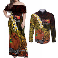 Papua New Guinea 1975 Couples Matching Off Shoulder Maxi Dress and Long Sleeve Button Shirt Create Our History Inspire Our Future - Polynesian Pride