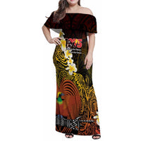 Papua New Guinea 1975 Family Matching Off Shoulder Maxi Dress and Hawaiian Shirt Create Our History Inspire Our Future - Polynesian Pride